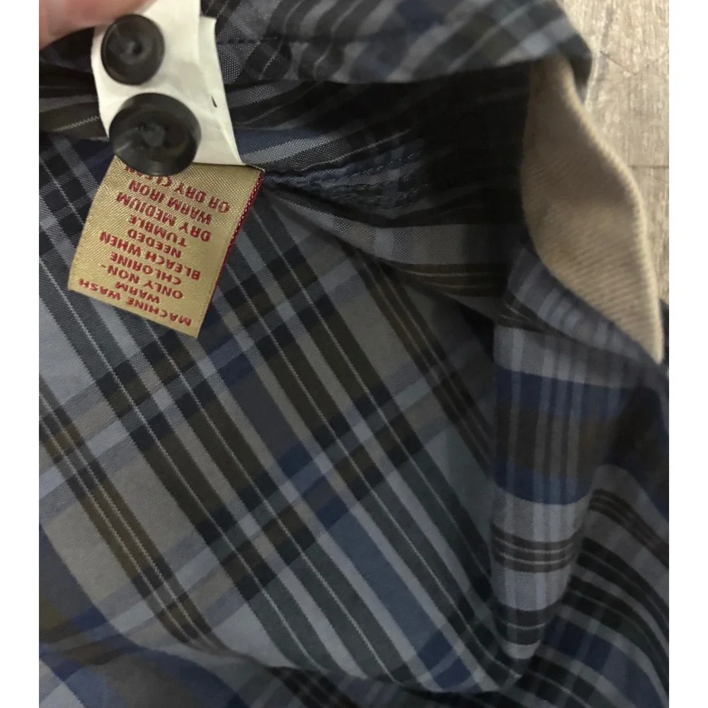 Banana Republic Heritage Mens XL Blue Plaid Button Down Shirt Long Sleeve Cotton